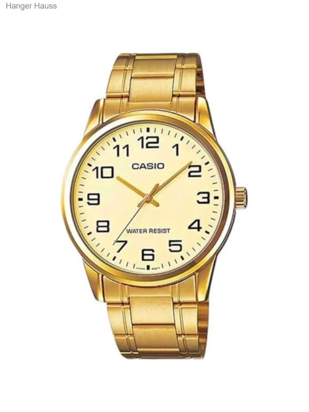 Men's Standard Gold Tone Stainless Steel Easy Reader Watch with Mineral Crystal